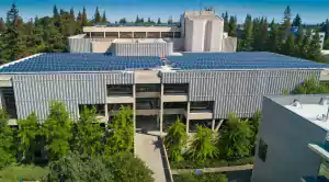 sustainability solar array library aerial